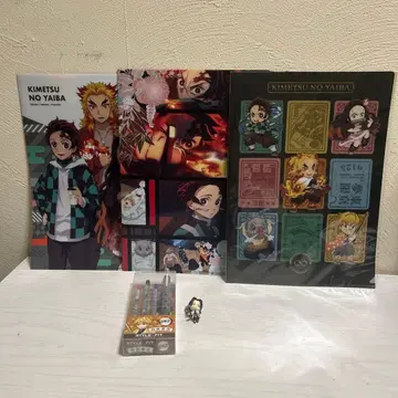 귀멸의 칼날 클리어 파일 볼펜 키링 세트