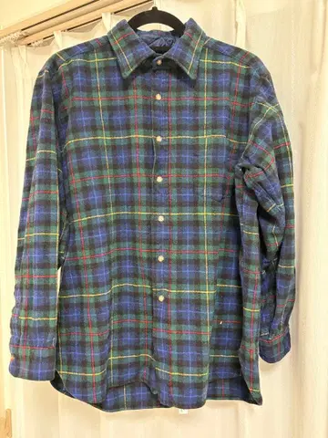 Pendleton 긴팔 셔츠 버진 울 체크 무늬