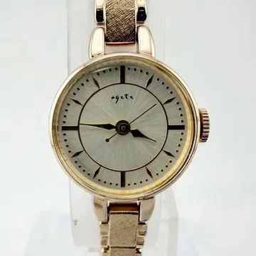 새상품급 agete 라운드 페이스 골드 여성용 쿼츠 손목시계