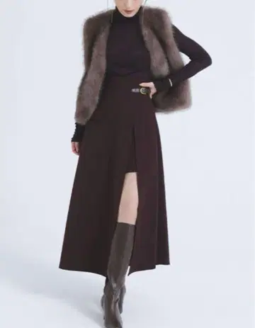 anuans 비대칭 레이어드 스커트