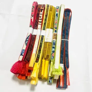 [ 미사용 ] 순수 실크 허리띠 기모노 원단 8개 묶음 판매