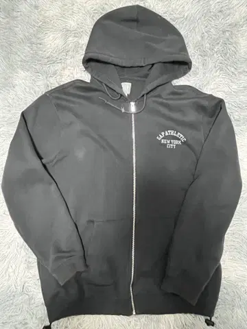 GAP 블랙 후드티 풀 집업 드로코드 포함 빈티지