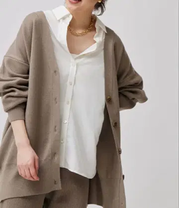 바빌론 코튼 울 니트 가디건