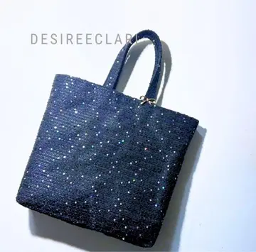 스팽글 트위드 토트백 handmade 블랙