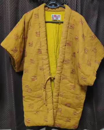 면 소재 머스타드색 겉옷 미야테즈쿠리 반텐