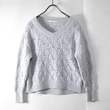 ANAYI 아나이 / 울 캐시미어 시스루 니트 V넥 스웨터