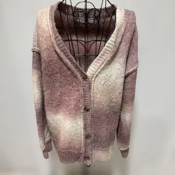 AS KNOW AS plus 핑크색 니트 가디건