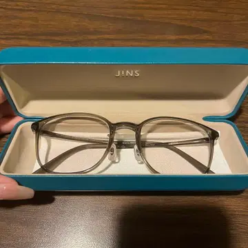 JINS 카키 그레이 무도수 안경