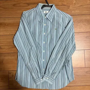 LACOSTE 스카이블루 스트라이프 긴팔 셔츠 42