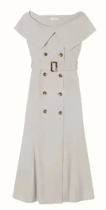 AMLOIRE 빅 칼라 오프숄더 트렌치 드레스