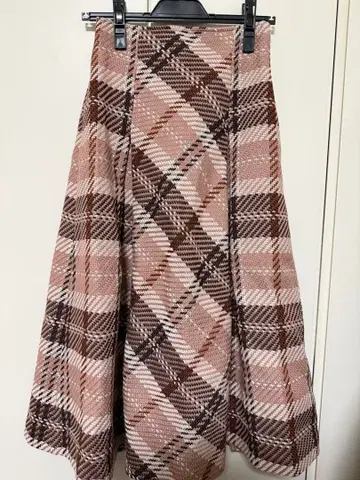 snidel 로프 체크 롱 스커트