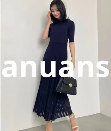 anuans 니트 원피스 FREE 네이비 여성용