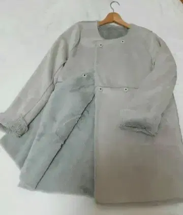 테디베어 무스탕 코트 리버서블 인조 모피 그레이지