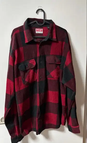 Wrangler 빨검 체크 플란넬 셔츠 XL