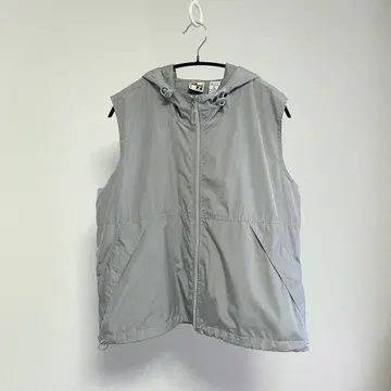 후드 부착 나일론 베스트 XL 그레이