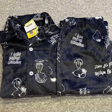 스누피 포근포근 파자마 상하의 세트 룸웨어 플란넬 소재 L 사이즈