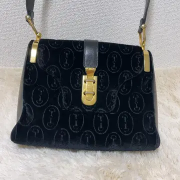 벨로아 숄더백 수입 브랜드 블랙 골드 금장 장식 핸드백