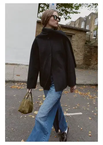 ZARA 울 숏 스카프 코트