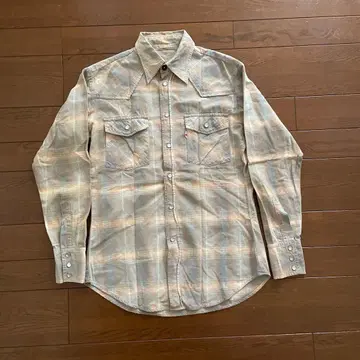 50s 60s 옴브레 체크 웨스턴 셔츠 아메카지 빈티지