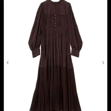 코코딜 개더 드로스트 티어드 원피스 다크 브라운