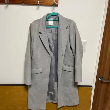 그레이 체스터 코트 울 혼방