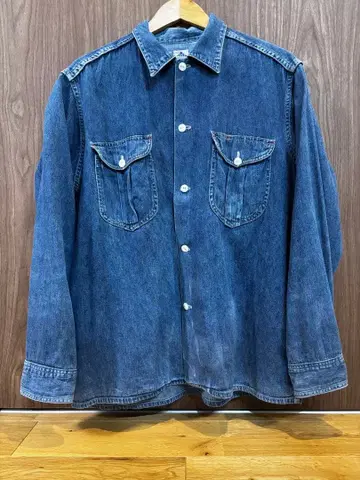 레어 POST OVERALLS 데님 셔츠 자켓 USA제 M 인디고
