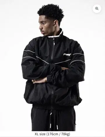 PVOT 나일론 재킷, 조거 팬츠 (블랙)