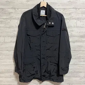 PEUTEREY 나일론 자켓 롱 기장 블랙