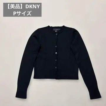 [새상품급] DKNY 프릴 장식 블랙 니트 가디건 P 사이즈 겨울 따뜻함