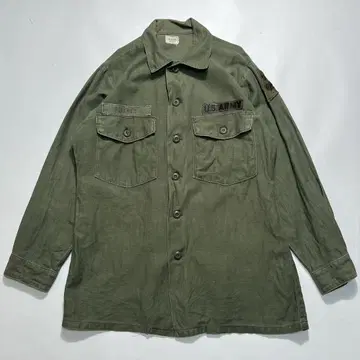 70s US ARMY OG107 유틸리티 셔츠 M 15반 7515