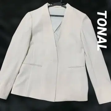 TONAL 화이트 노카라 자켓