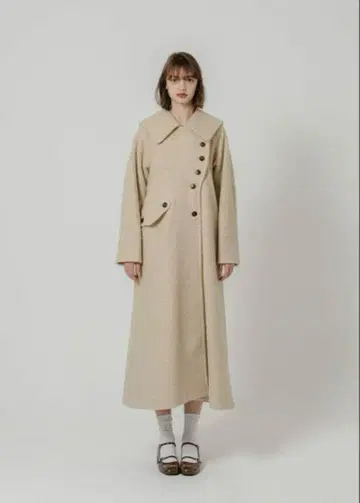 [클리닝 완료] eaphi 웨스턴 롱 코트 베이지 S