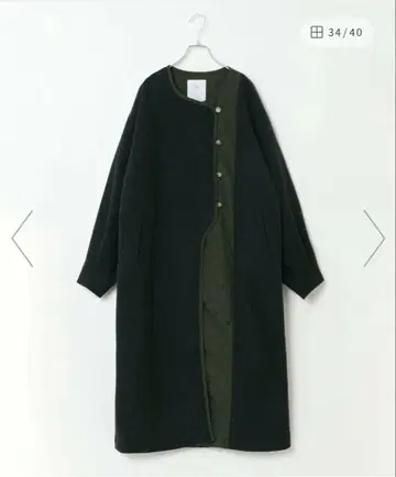 [ 새상품급 ] notch. 노치 노카라 절개 퀼팅 롱 코트