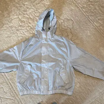 실버 후드 부착 나일론 자켓