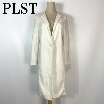 PLST 플라스테 롱 스텐카라 코트 화이트 S B6443