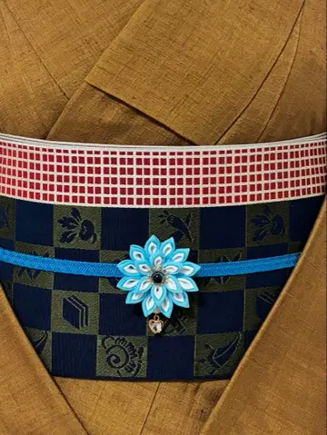 반폭 오비 본장 지쿠젠 하카타 보물과 채소 순수 실크