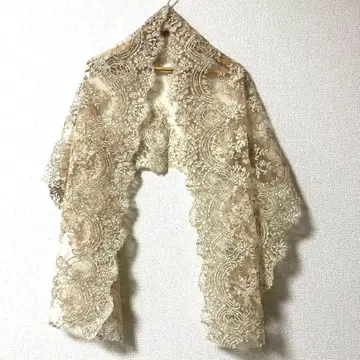 꽃무늬 레이스 숄 베이지 경사 고급 새상품급