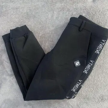 V12 비투엘브 종이상자 니트 사이드 로고 이지 팬츠 남성용 블랙