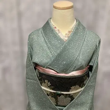 [ 새상품급 ] 순수 실크 이중 기모노 에도 코몬