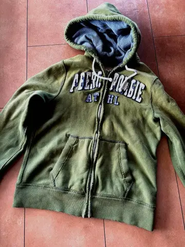 Abercrombie & Fitch 올리브 그린 후드티 L