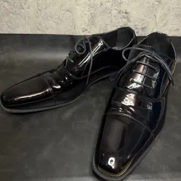 비즈니스 슈즈 스트레이트 팁 에나멜 블랙 28.5cm