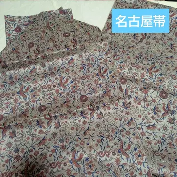 나고야 오비 사라사 무늬 꽃 당초