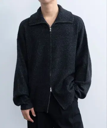 SINSS 더블 지퍼 니트 후드티