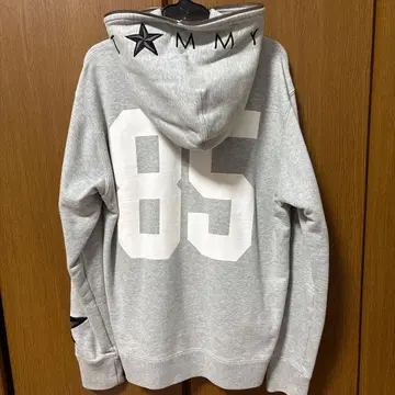 TOMMY 그레이 풀 집업 후드티 L