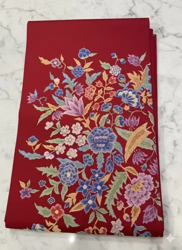 9촌 나고야 오비 빨간색 직조? 마츠바 마감