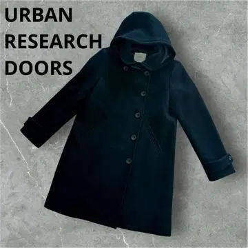 후드 부착 울 블랙 후드 탈부착 가능 롱 코트