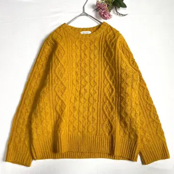 써니클라우드 니트 모 100% 케이블 짜임 크루넥 L 새상품급