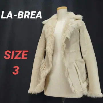 LA-BREA 무스탕 코트 양가죽 램스킨 여성용 보아 안감 멜로즈