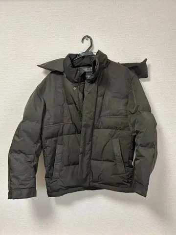 유니클로 +J 다운 오버 사이즈 후드티 올리브 카키