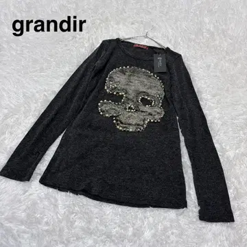 [그란디르] 새상품급 긴팔 티셔츠 퍼 스컬 헤이세이 y2k 울 락
